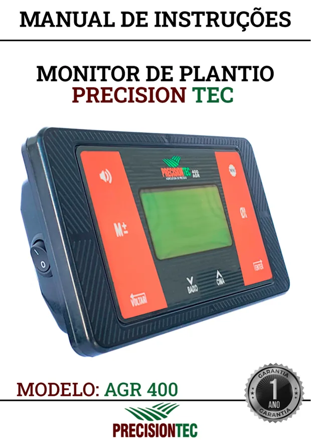 Capa do Manual de Instruções do Monitor de Plantio Precision Tec