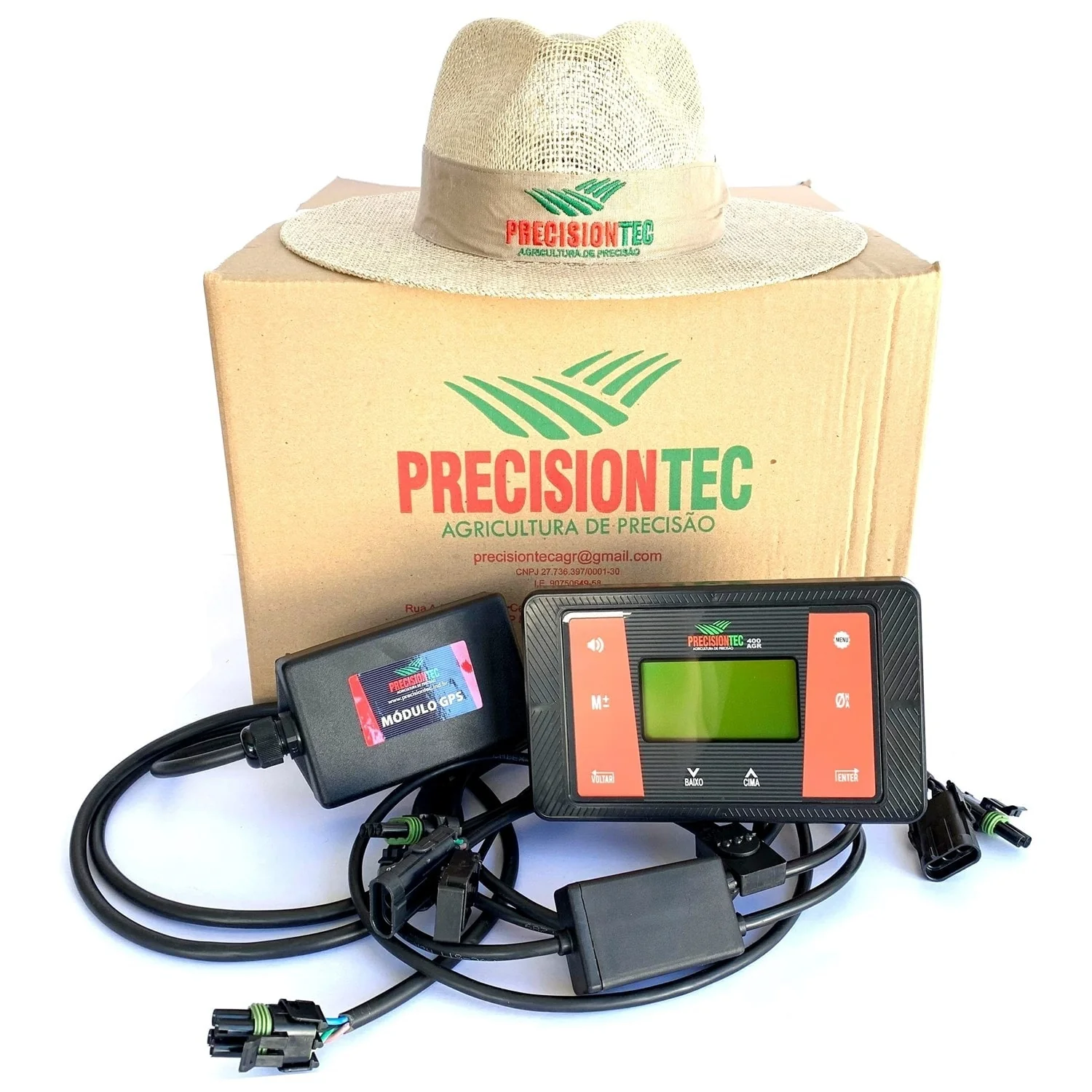 Kit de monitor de plantio Precision Tec com monitor, módulo GPS e cabos
